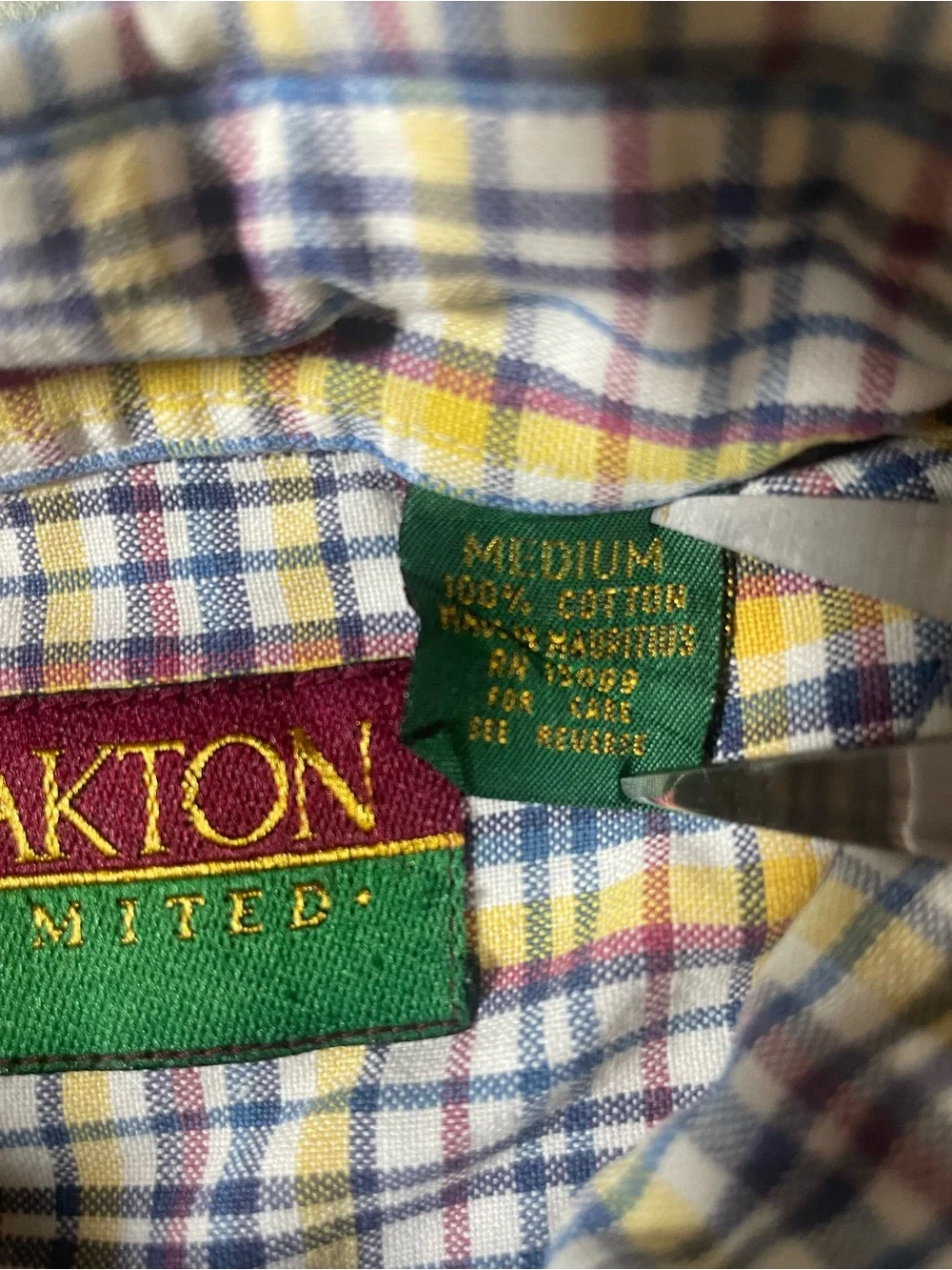 Casual Yellow and Blue Plaid Button-Down Shirt